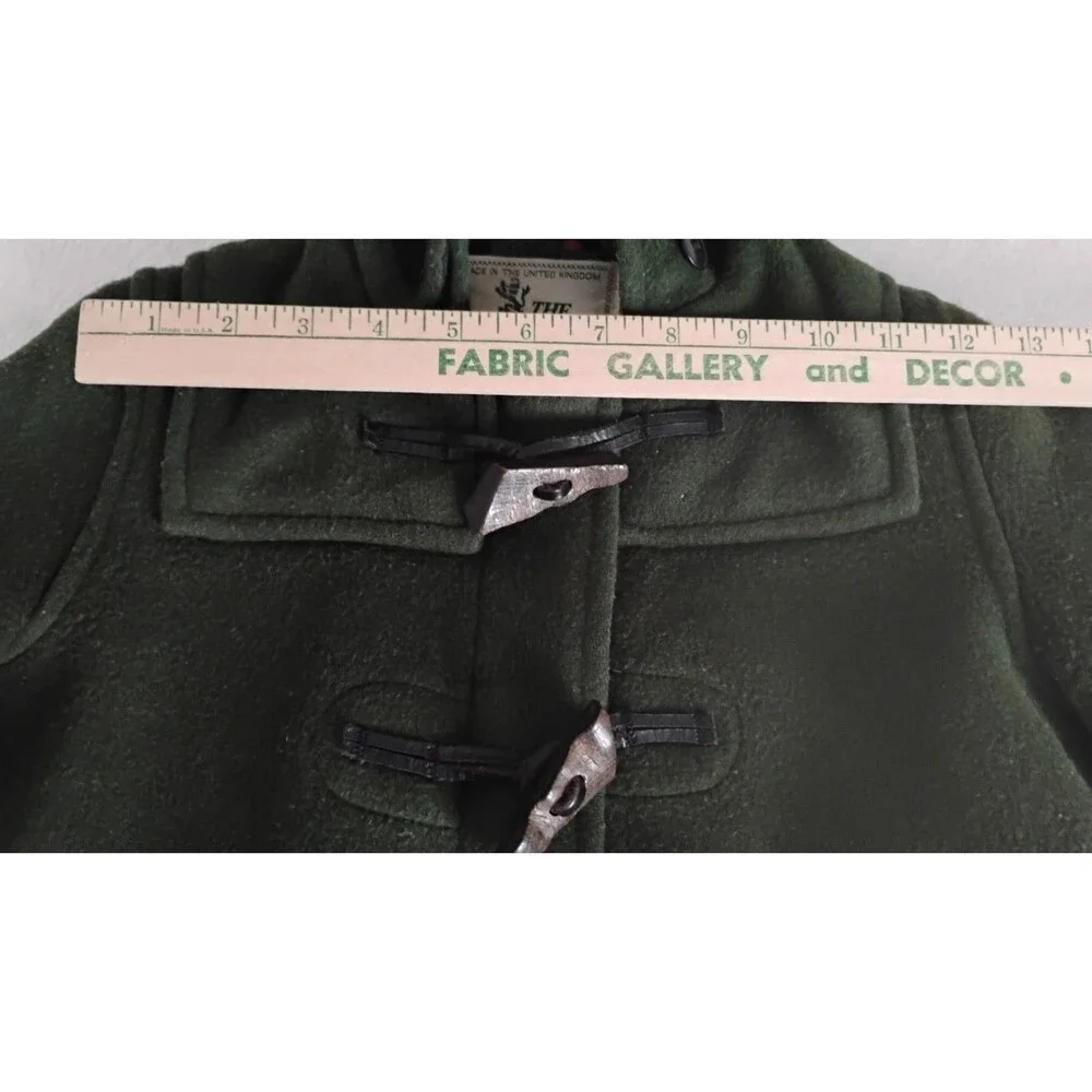 Vtg Child’s The Scotch House Winter Coat Boys Green Wool Hooded Sz 5 Preppy UK
